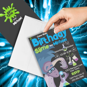 Convite de Aniversário para Fazer Slime