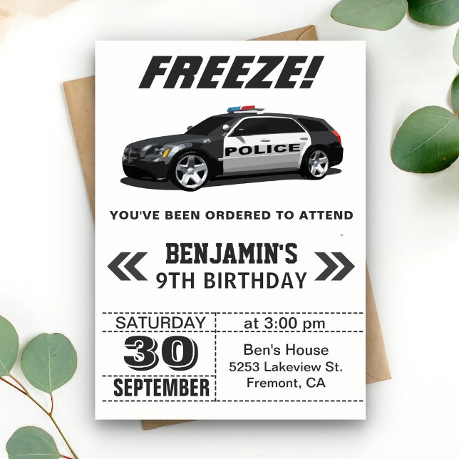 Convite de Aniversário para Festa com Carro de Pol (Criador carregado)