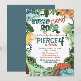 Convite de Aniversário para Festa Como um Dinossau