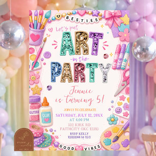Convite de Aniversário para Festa de Arte com Lant