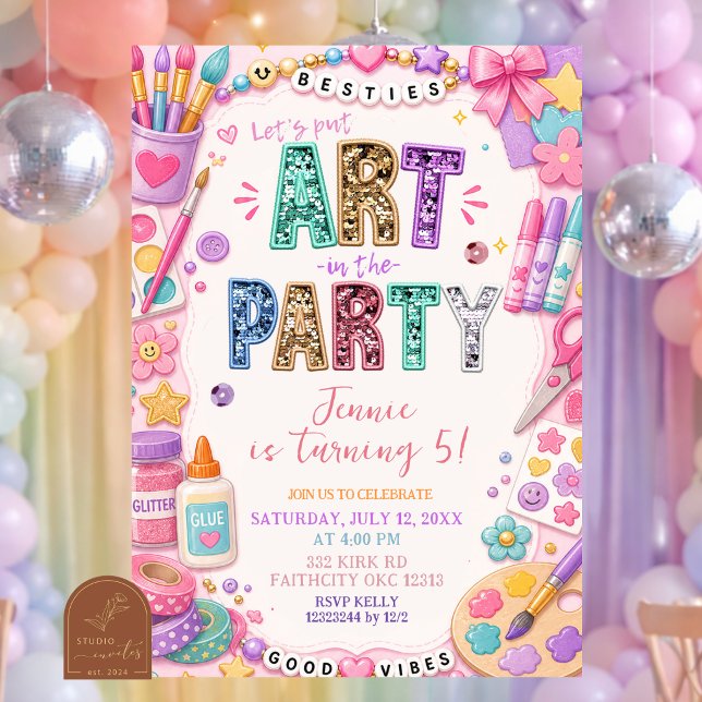 Convite de Aniversário para Festa de Arte com Lant (Criador carregado)