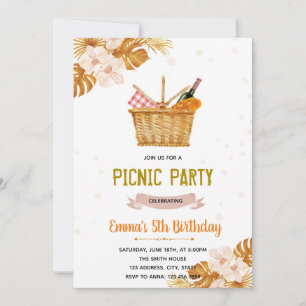 Convite de aniversário para festa de chá piqueni