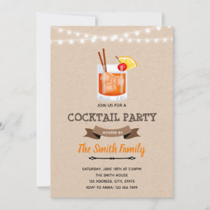 Convite de aniversário para festa de cocktail
