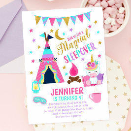 Convite de Aniversário para Festa de Dormir de Uni