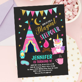 Convite de Aniversário para Festa de Dormir de Uni