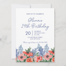 convite de aniversário para festa de jardim floral