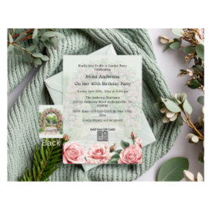 Convite de Aniversário para Festa de Jardim Verde/