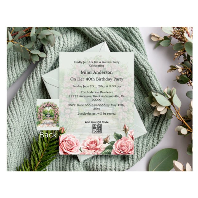 Convite de Aniversário para Festa de Jardim Verde/ (Criador carregado)