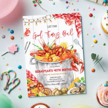 Convite de Aniversário para Festa de Mariscos Cozi