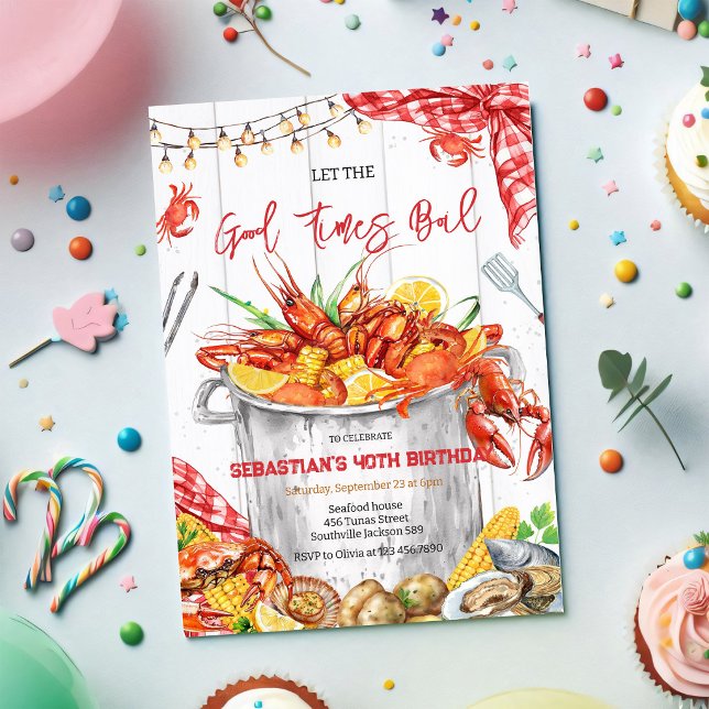 Convite de Aniversário para Festa de Mariscos Cozi (Criador carregado)