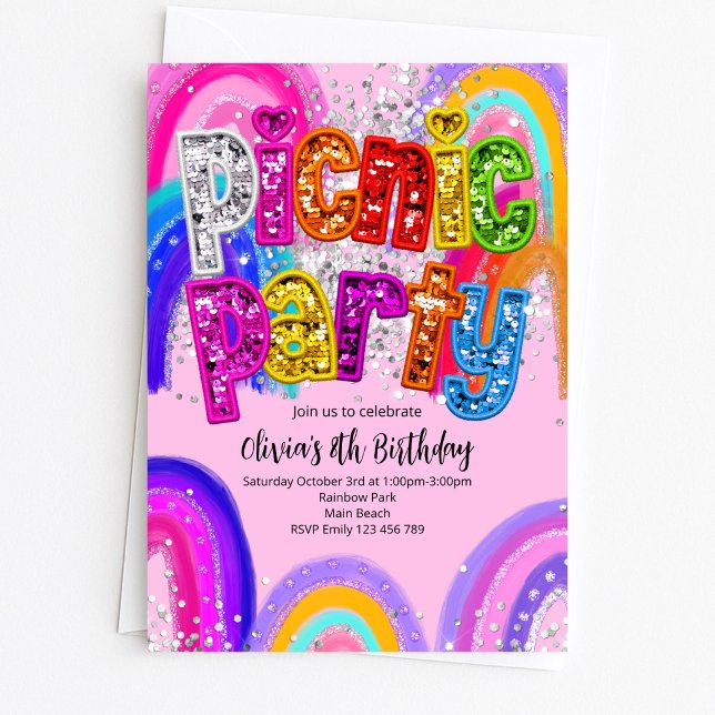 Convite de Aniversário para Festa de Piquenique (Criador carregado)
