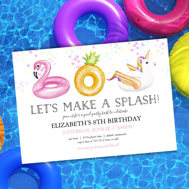 Convite de Aniversário para Festa de Piscina com B (Criador carregado)