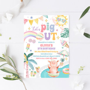 Convite de Aniversário para Festa de Piscina com P