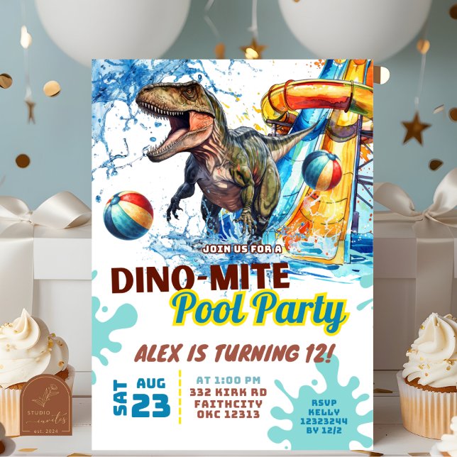 Convite de Aniversário para Festa de Piscina com T (Criador carregado)
