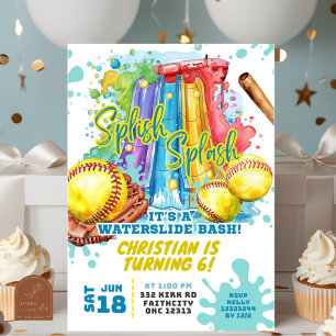 Convite de Aniversário para Festa de Piscina de Es