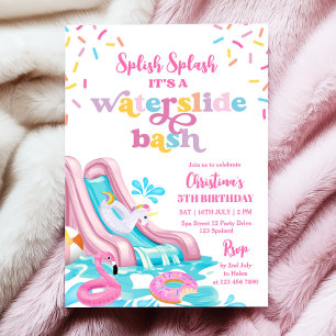 Convite de Aniversário para Festa de Piscina de Es