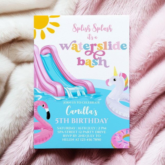 Convite de Aniversário para Festa de Piscina de Es (Criador carregado)