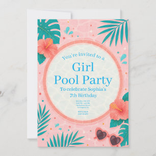 Convite de Aniversário para Festa de Piscina de Me