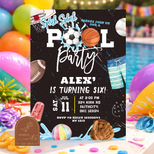 Convite de Aniversário para Festa de Piscina de To