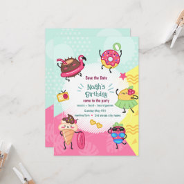 Convite de aniversário para festa de piscina de ve