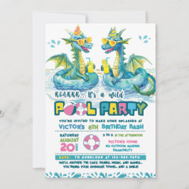 Convite de Aniversário para Festa de Piscina do Dr