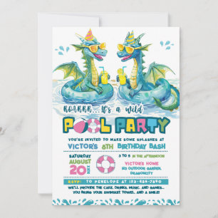 Convite de Aniversário para Festa de Piscina do Dr