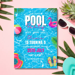 Convite de Aniversário para Festa de piscina, Fest