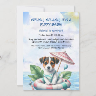 Convite de Aniversário para Festa de Piscina Splas