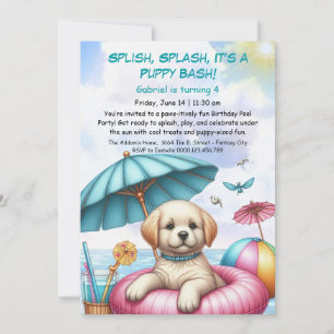 Convite de Aniversário para Festa de Piscina Splas