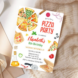 Convite de Aniversário para Festa de Pizza