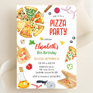Convite de Aniversário para Festa de Pizza
