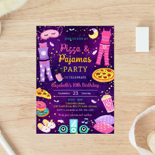 Convite de Aniversário para Festa de Pizza e Sonec