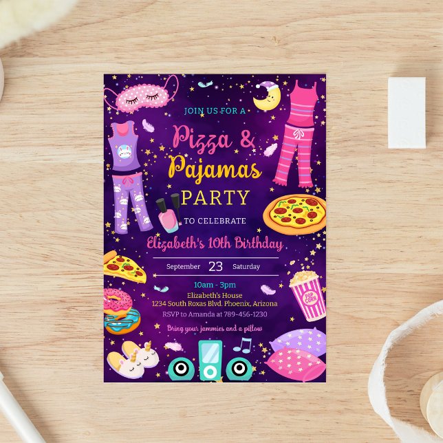 Convite de Aniversário para Festa de Pizza e Sonec (Criador carregado)