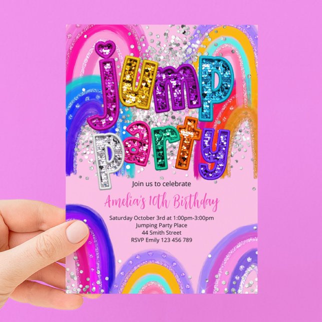 Convite de Aniversário para Festa de Pular de Qual (Criador carregado)