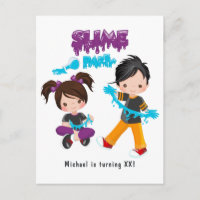 Convite de Aniversário para Festa de Slime Fofa