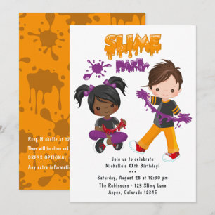 Convite de Aniversário para Festa de Slime Fofa