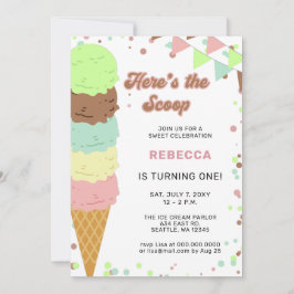 Convite de aniversário para festa de Sorvete diver