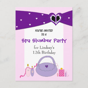 Convite de Aniversário para Festa de Spa com Faixa