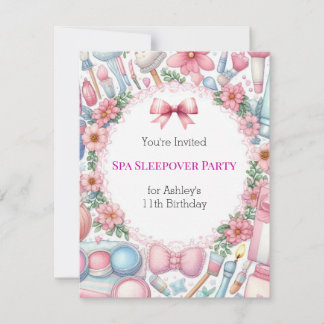 Convite de Aniversário para Festa de Spa com Laços