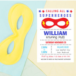 Convite de Aniversário para Festa de Super-Heróis 