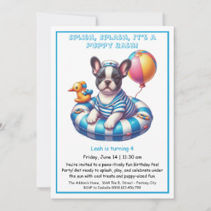 Convite de Aniversário para Festa na Piscina com S
