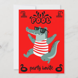 Convite de aniversário para festa na piscina de cr