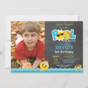 Convite de Aniversário para Festa na Piscina Espar