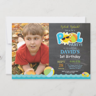Convite de Aniversário para Festa na Piscina Espar