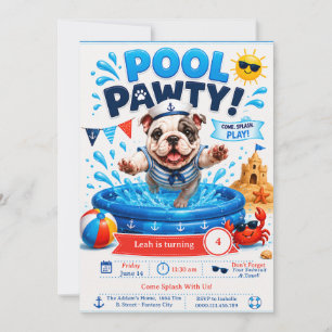 Convite de Aniversário para Festa na Piscina Splas