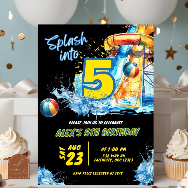 Convite de Aniversário para Festa na Piscina Summe (Criador carregado)