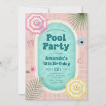 Convite de Aniversário para Festa Retro de Verão n