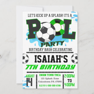 Convite de Aniversário para Festas de Piscina de F
