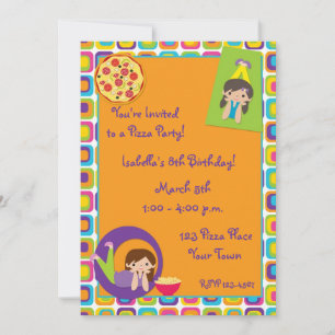 Convite de Aniversário para Festas de Pizza Menin
