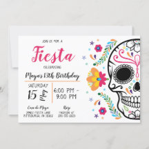 Convite de aniversário para Fiesta, no México